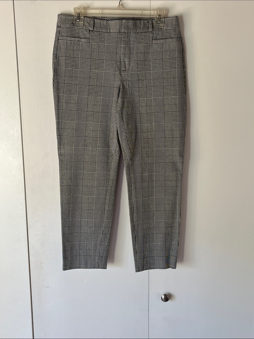 Banana Republic Black & White Glen Plaid Ankle Pants